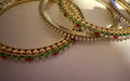 Colorful Beaded Gold Bangles