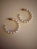 Pearl Glow Hoop Earrings