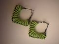 Olive Green Beaded Hoops