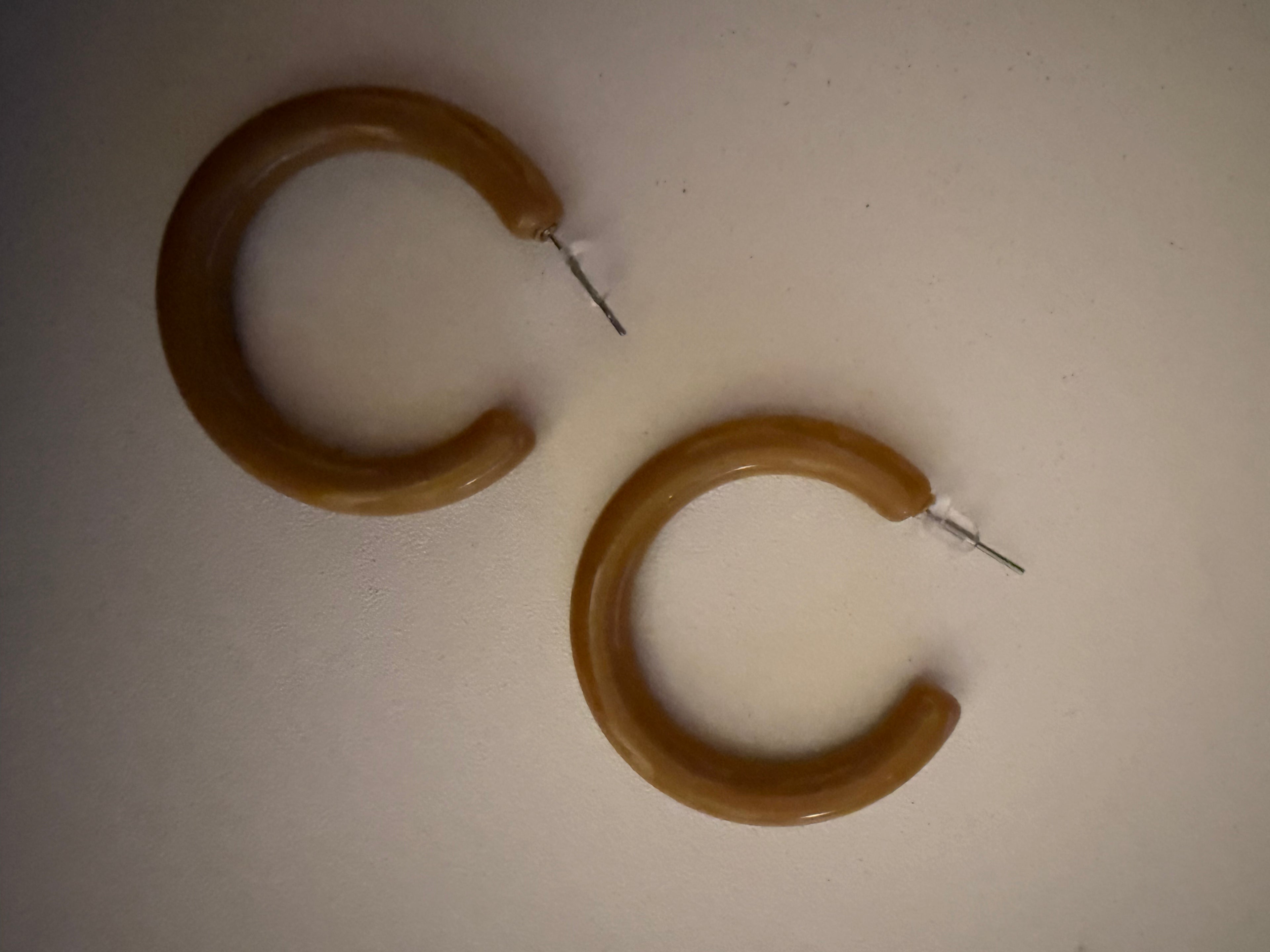 Autumn Brown Hoop Earrings