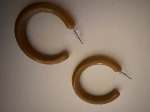 Autumn Brown Hoop Earrings