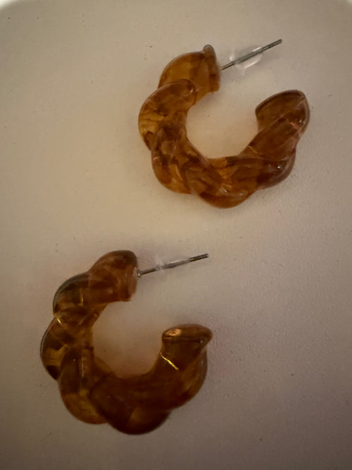 Amber Glow Hoop Earrings